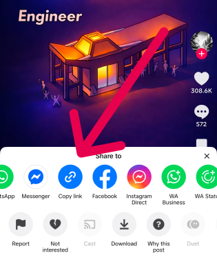 Copiar enlace de TikTok